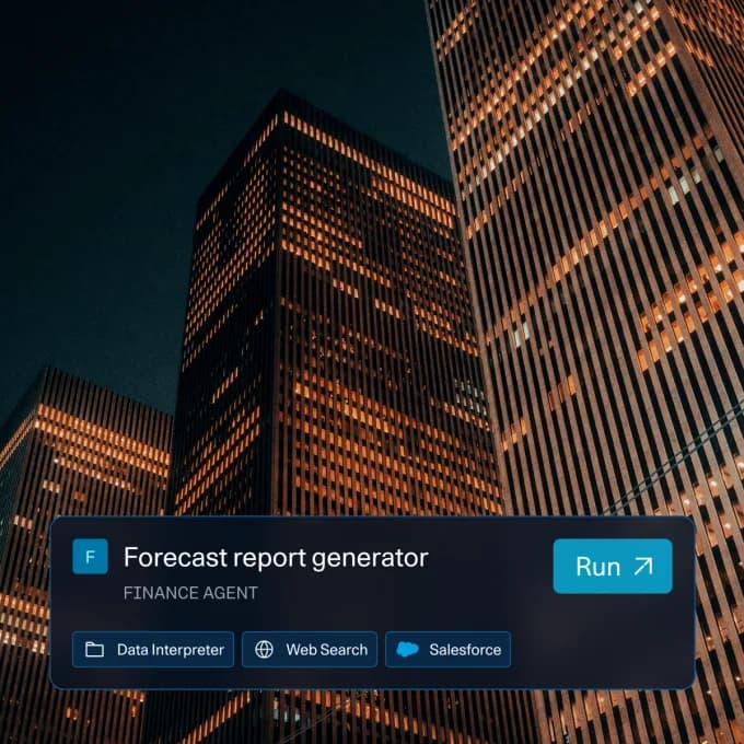 A Solonomous Supremacy agent drafting a forecast report against a night skyline