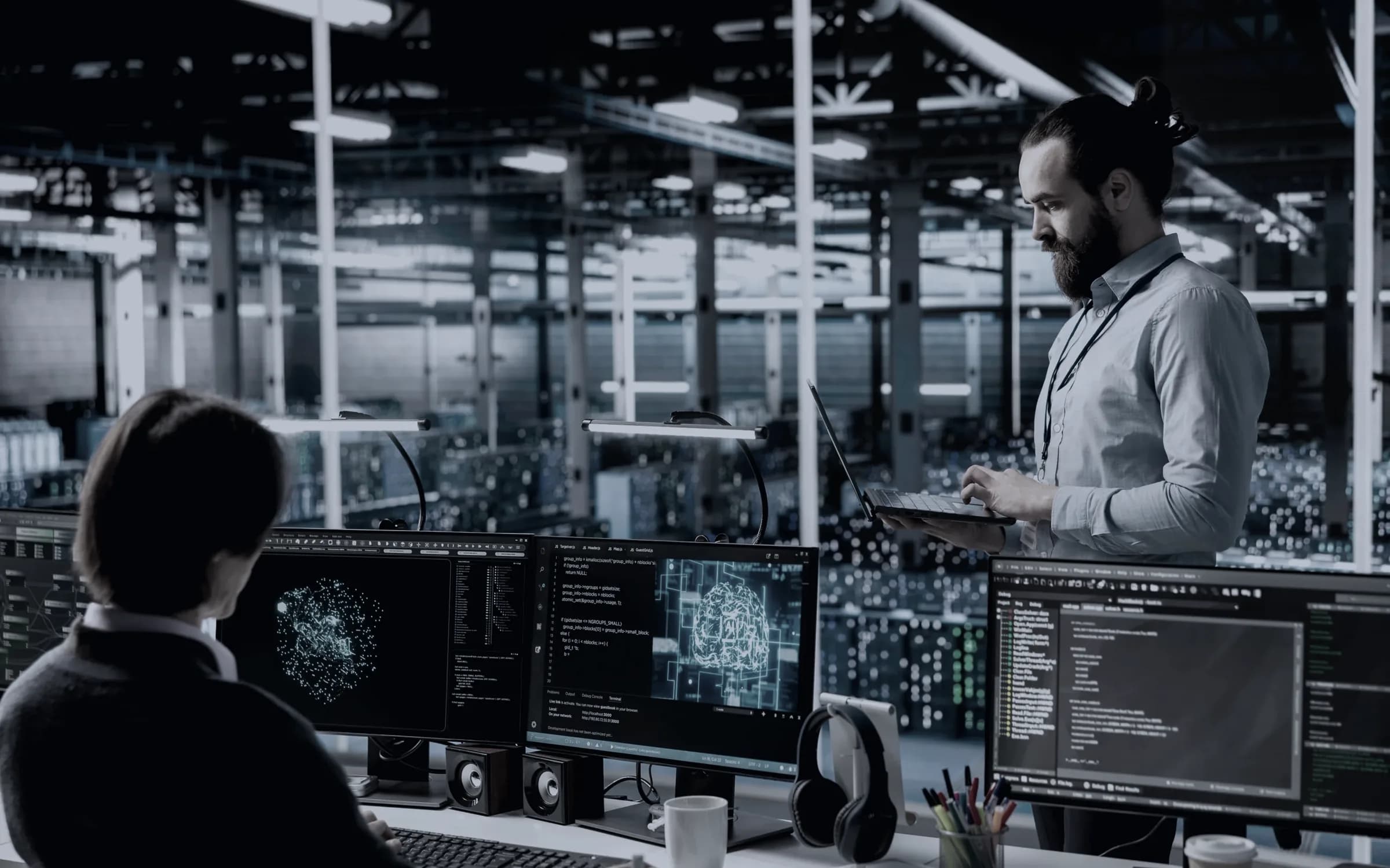 An operations desk where automated runs are watched around the clock