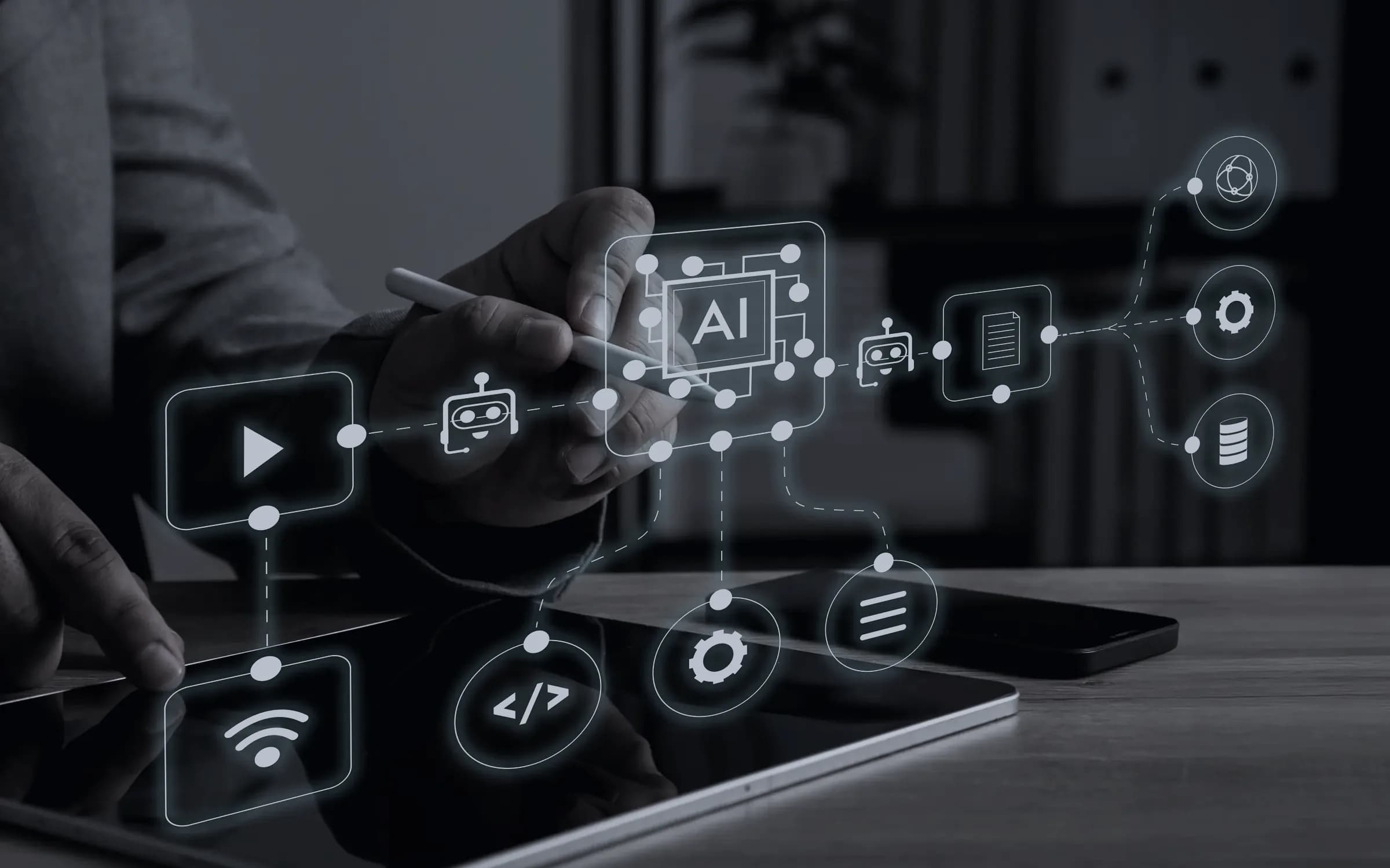A retrieval pipeline drawing answers out of the data and cloud systems around it