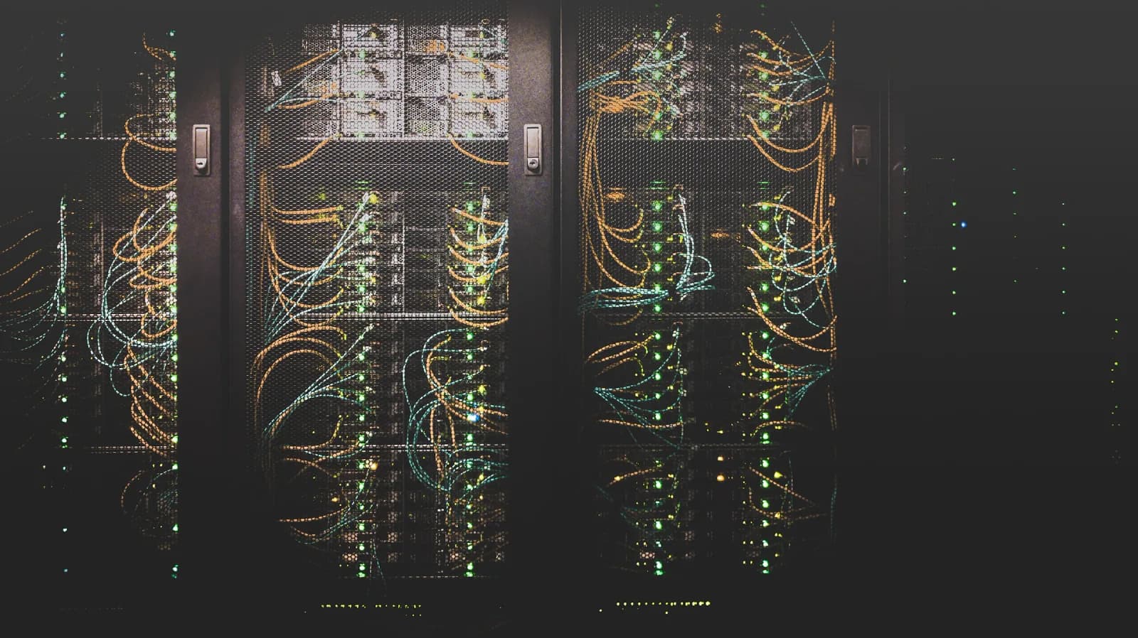 Rows of servers in a compute hall