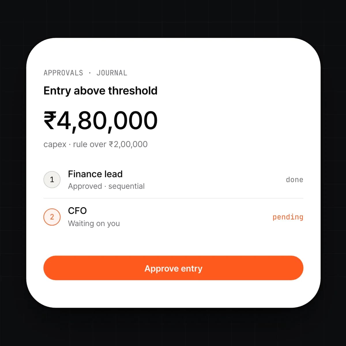 A journal approval on a phone