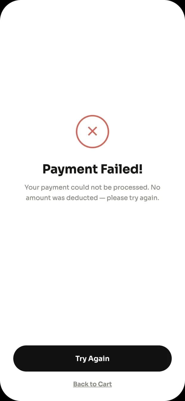 Payment failed